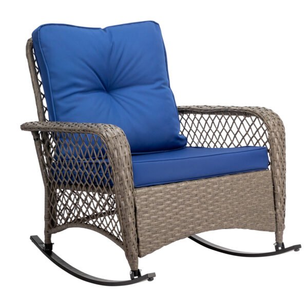 grey wicker rocking chair