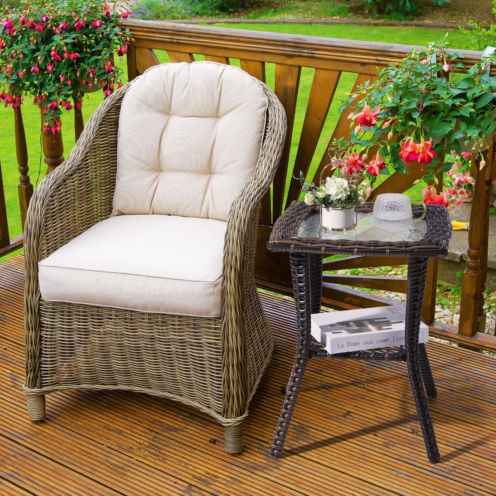 Rattan balcony furniture set