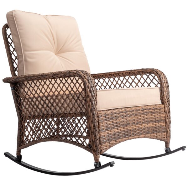 brown wicker rocking chair