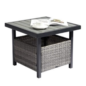 outdoor wicker side table