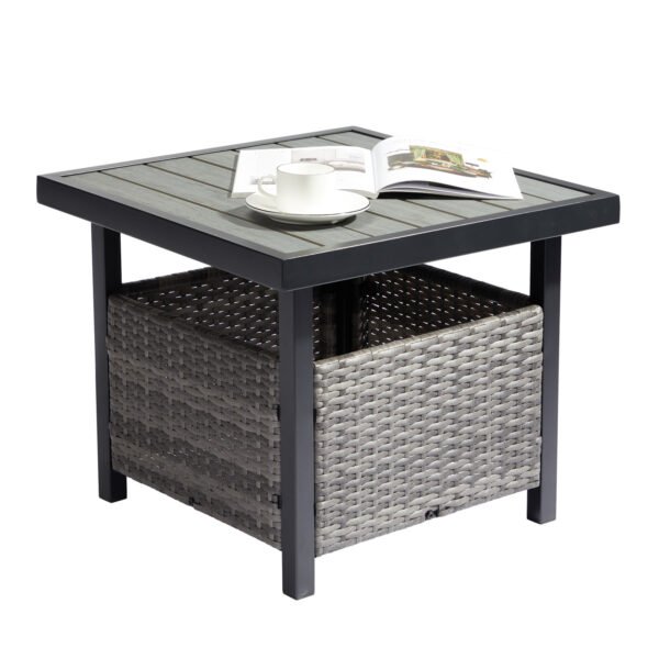 outdoor wicker side table
