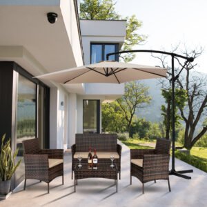 b3fa65ea-445f-4e75-ba8a-1c0a0ad361fd Brown Rattan Outdoor Furniture Set with Cushions on Patio – Perfect for Outdoor Lounging and Relaxing