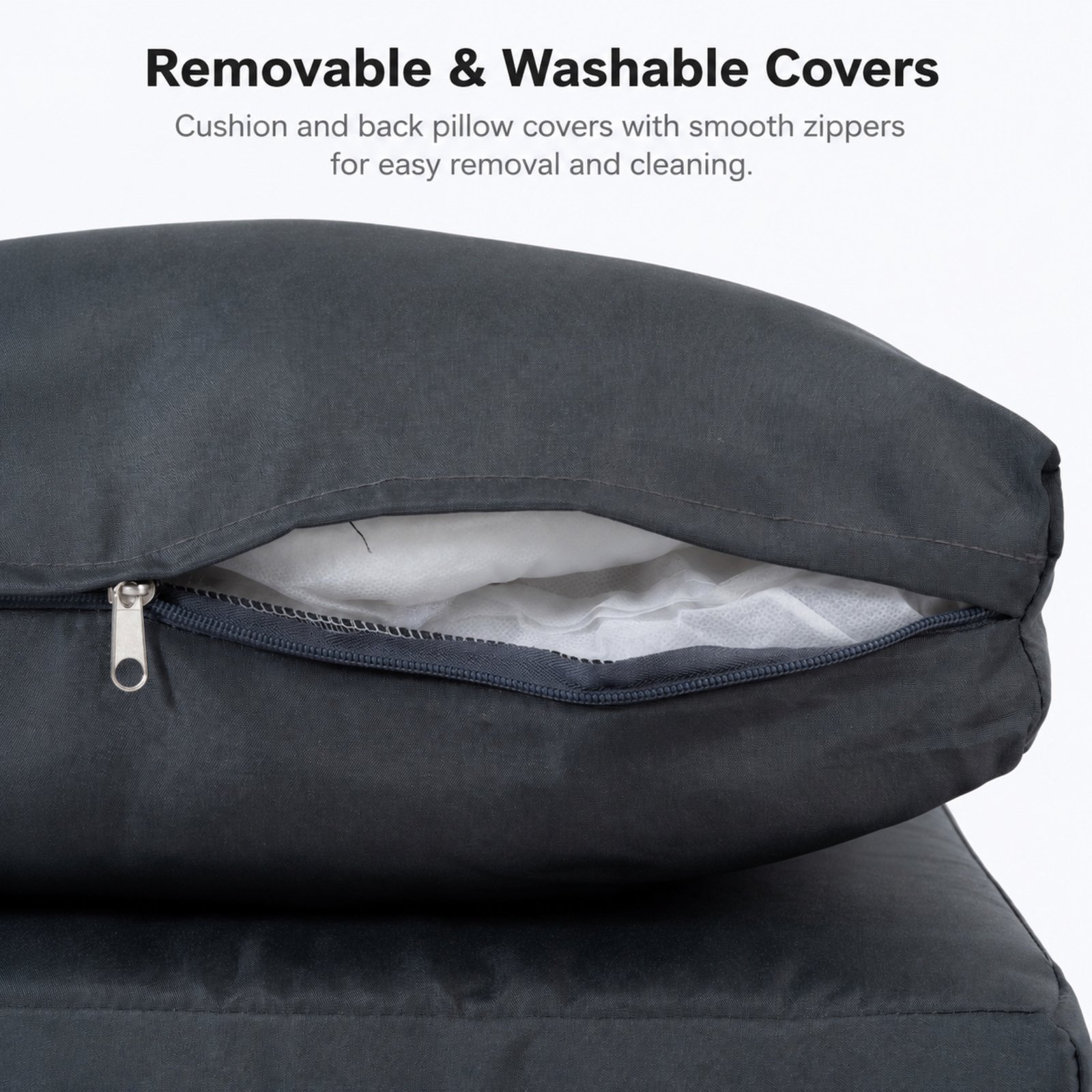Outdoor wicker loveseat sofa cushions with removable washable covers and zipper design