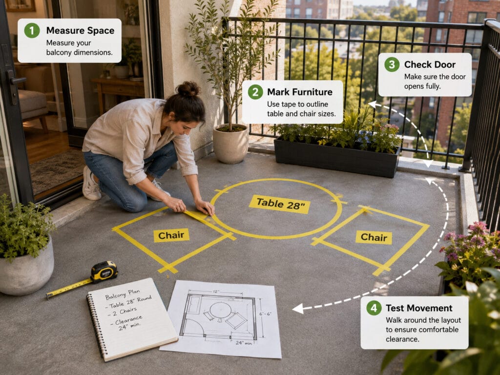 How to measure an 8x4 balcony before buying outdoor furniture